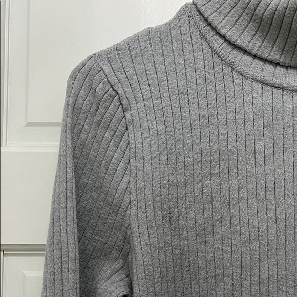 Croft & Barrow Gray Ribbed Cotton Blend Turtle Neck Sweater - Size XL - Picture 5 of 13